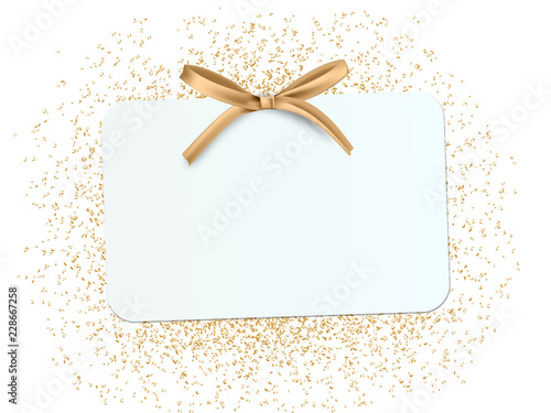 goldene edle Papier-Karte auf Konfetti