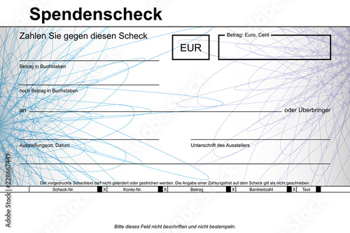 Spendenscheck Deisgn Spenden Scheck