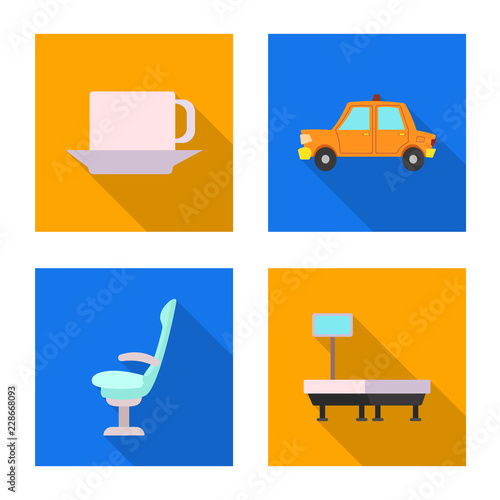 Vector design of airport and airplane logo. Collection of airport and plane stock symbol for web.