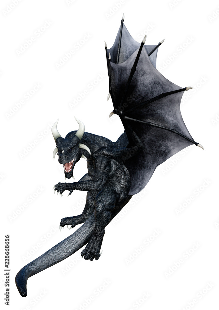 3D Rendering Fairy Tale Dragon on White 3D Rendering Fairy Tale Dragon on White