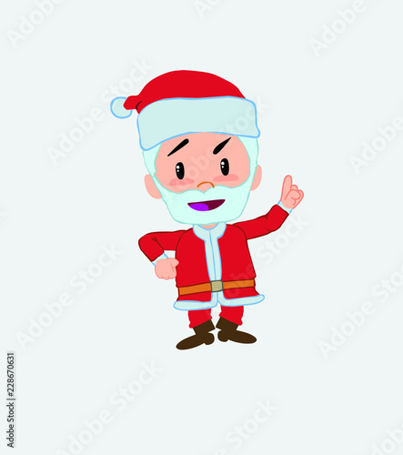 Santa Claus talking very determined and optimistic.
