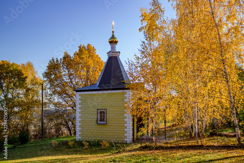 Orthodox chapel in Nikolaevka village, Borovsky district, Kaluzhskiy region, Russia 