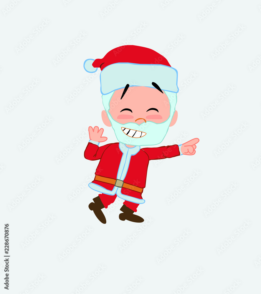 Santa Claus pointing to something funny on his left. Santa Claus pointing to something funny on his left.