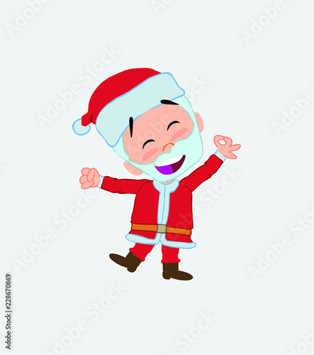 Santa Claus exulting in happiness