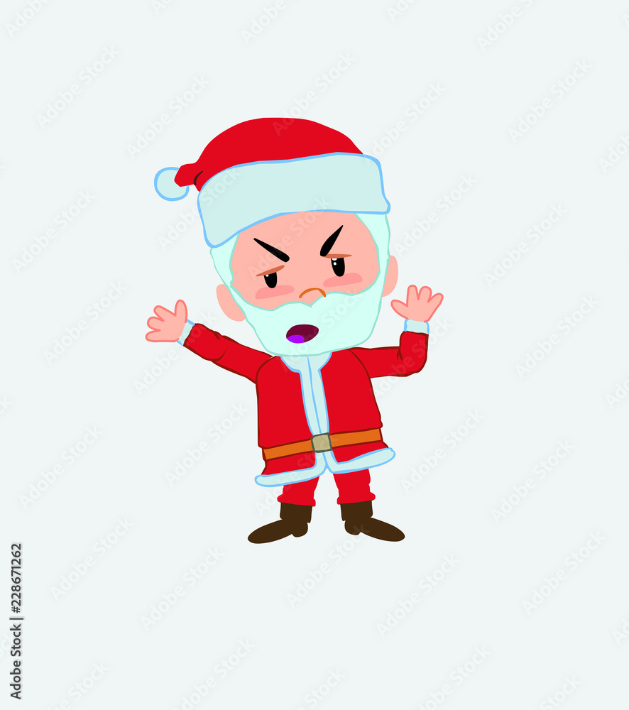 Santa Claus argues something with a gesture of discontent. Santa Claus argues something with a gesture of discontent.