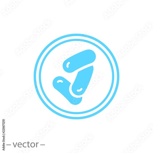 probiotics icon, good bacteria linear sign isolated on white background - editable vector illustration eps10
