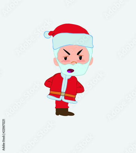 Santa Claus screams very angry.