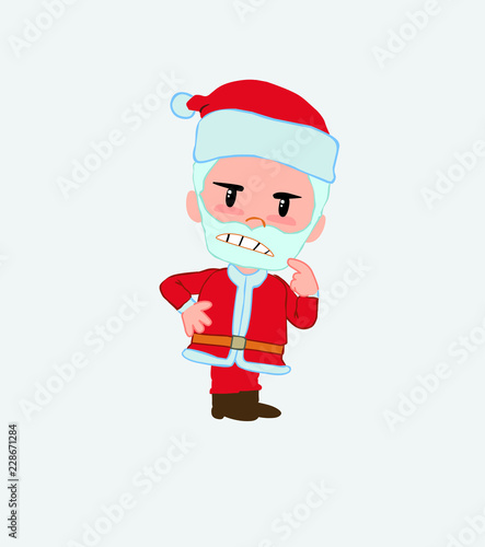 Santa Claus ponders, something angry.