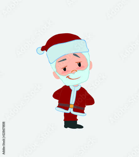 Santa Claus smiling peacefully.