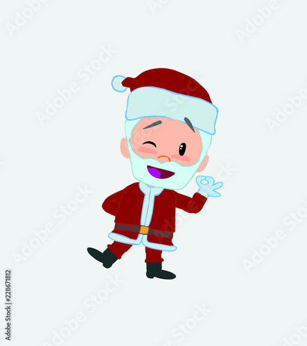 Santa Claus doing the OK sign with his hand.