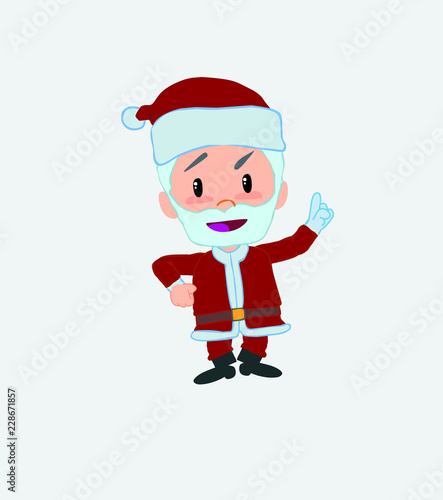 Santa Claus talking very determined and optimistic.