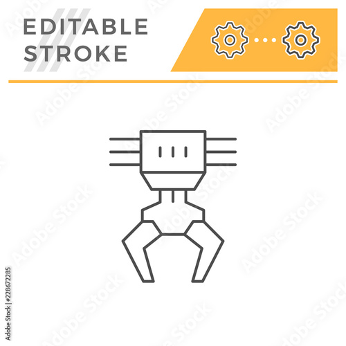 Robotic claw line icon