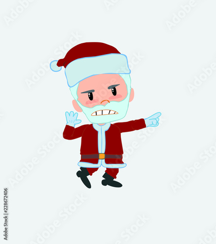 Santa Claus screams very angry.