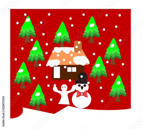 tree, winter, snow, holiday, illustration