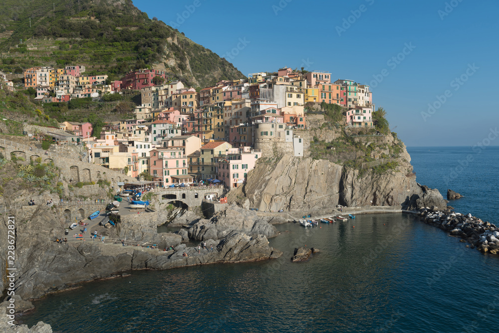 Manarola Village, Cinque Terre Coast of Italy. Manarola is a beautiful small town in the province of La Spezia, Liguria, north of Italy and one of the five Cinque terre travel attractions to tourists