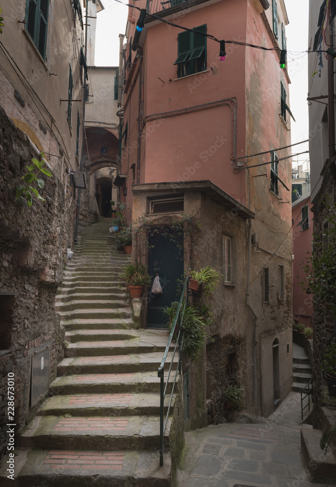 Vernazza small street with stairs
