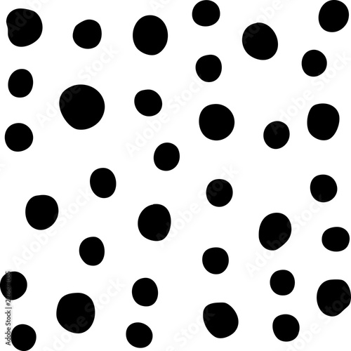 Black hand drawn circles brush balls on white background vector