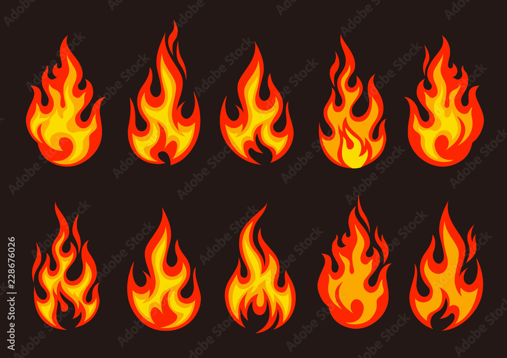 炎のアイコン セット Stock ベクター Adobe Stock 炎のアイコン セット Stock ベクター Adobe Stock