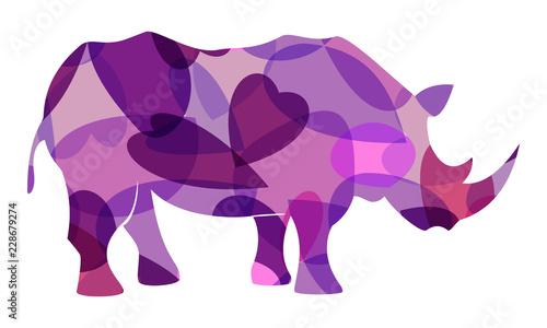 rhinoceros vector colourful