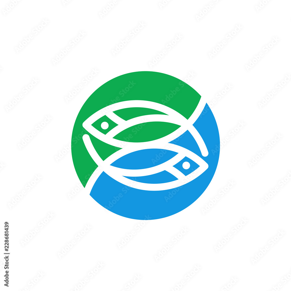 Minimalis fish line art logo design vector illustration Minimalis fish line art logo design vector illustration