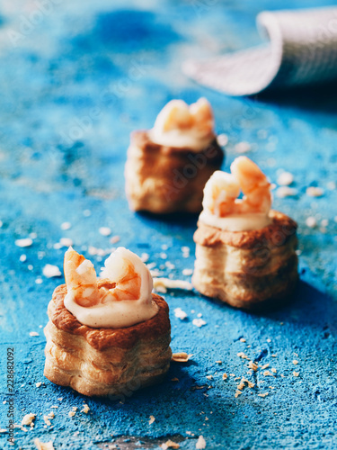 Vol-au-vents with shrimps photo