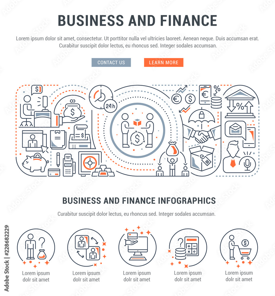 Naklejka premium Vector Banner of Business and Finance.