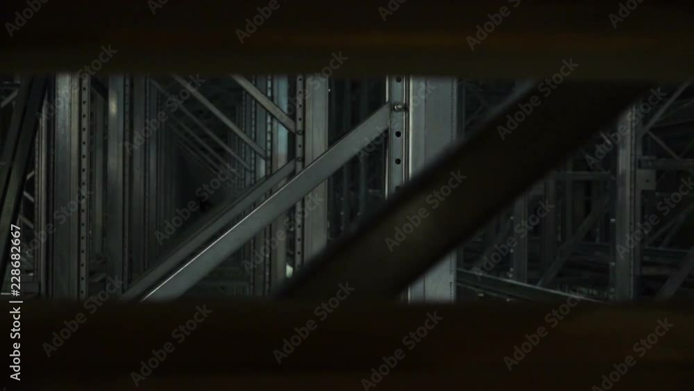 Transport is moving trough the factory storage Transport is moving trough the factory storage
