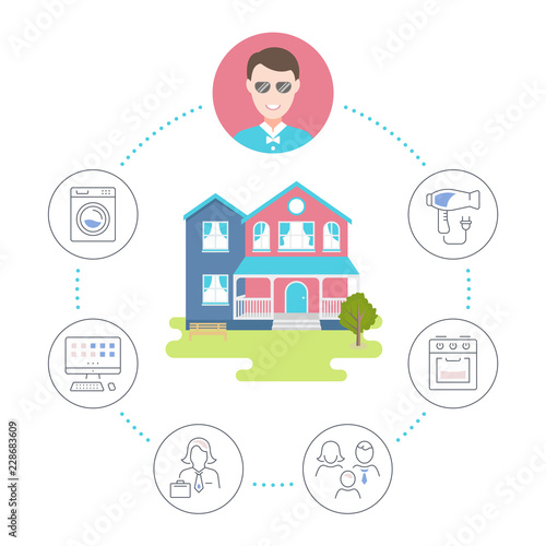 Vector Illustration of Couch Surfing