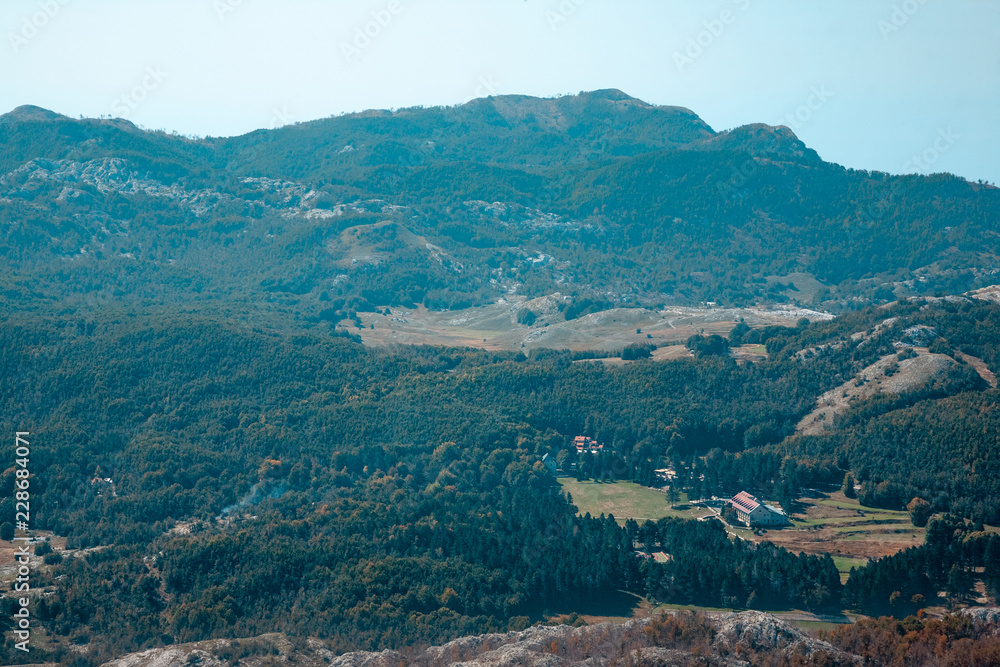 Fototapeta premium Lovchen National Park. View from the mountain.