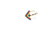 Rainbow kite on a white background