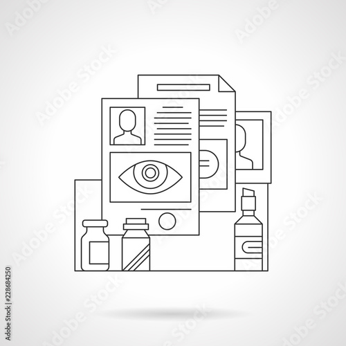 Test of antiviral drugs line vector illustration