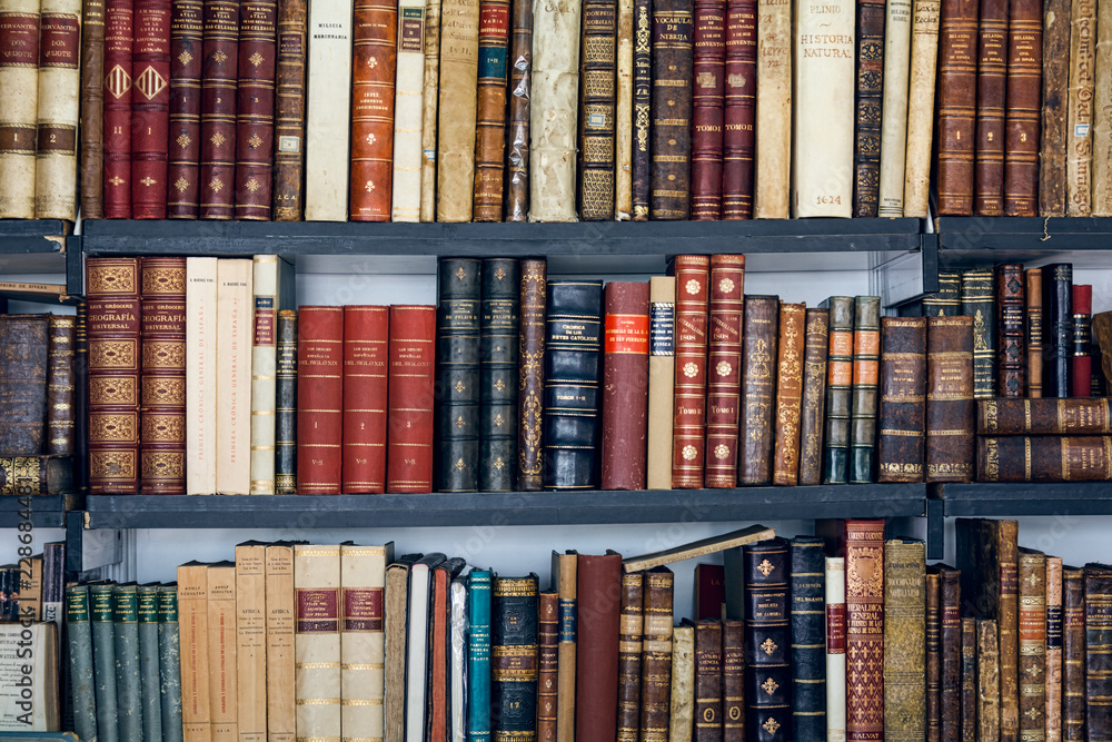 Libri usati in un mercatino in Spagna. Libreria Stock Photo | Adobe Stock