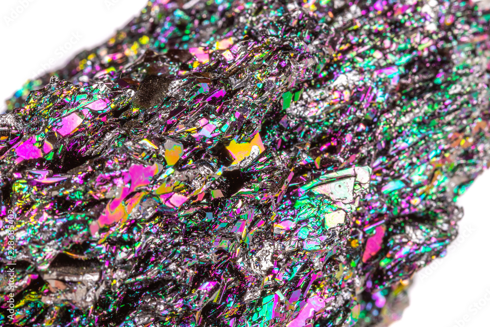 Obraz premium Macro mineral stone Carborundum on white background