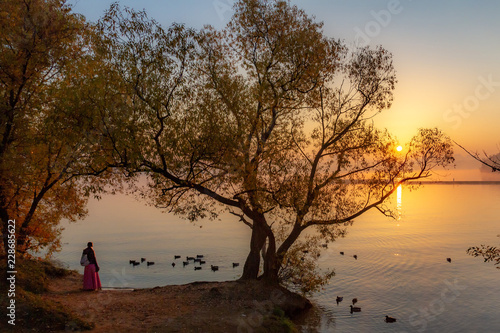 Photography sunrise in moscow