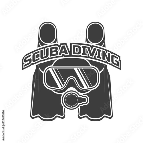 scuba diving logo for your business or sport school, vector illustration 