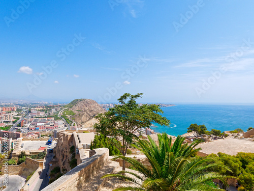 Fototapeta Naklejka Na Ścianę i Meble -  View of the sea from the hill in Alicante. Spain