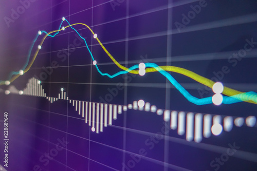 Stock exchange market graph. Finance, exconomic, business concept.