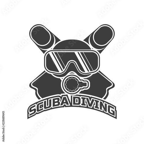 scuba diving logo for your business or sport school, vector illustration 