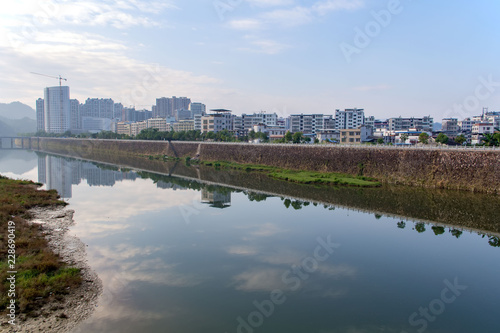 river and buildings