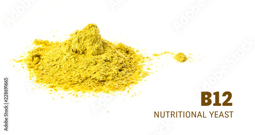 Nutritional yeast for vegans on a white background
