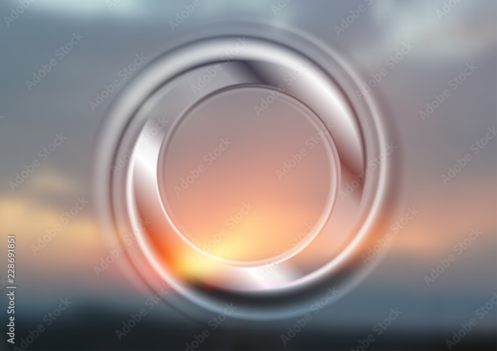 Abstract smooth circle ring on sunset background