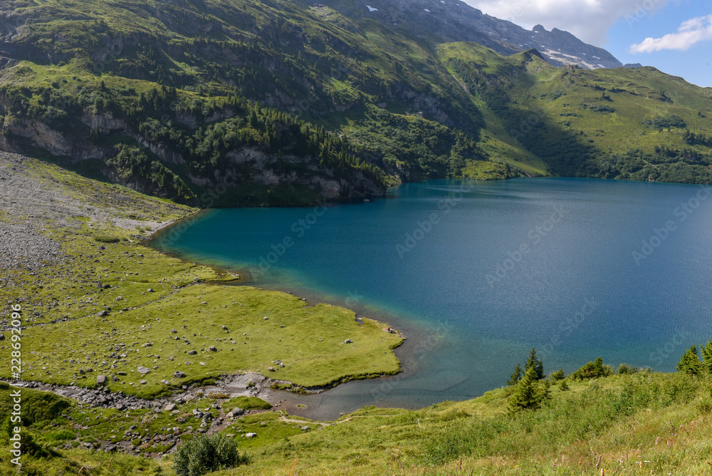 Lake Engstlensee over Engelberg on Switzerland