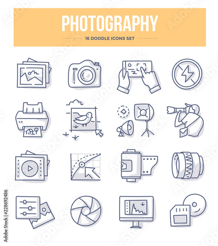 Photography Doodle Icons