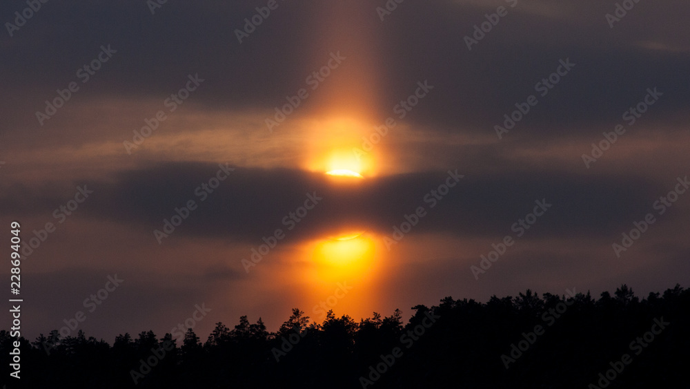 Clouds and Sunset with sun rays Clouds and Sunset with sun rays