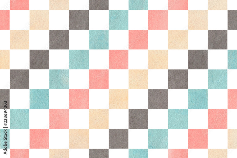 Watercolor square pattern. Watercolor square pattern.