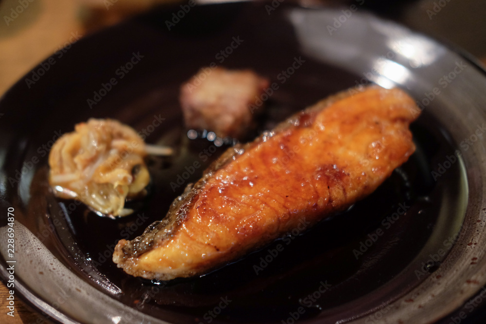 Fototapeta premium Delicious grilled salmon steak