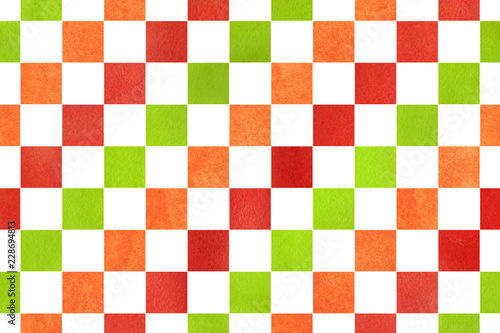 Watercolor square pattern.