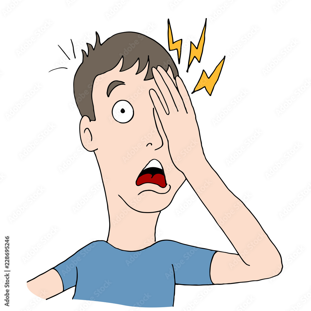 Injured Eye Man in Pain Stock Vector Adobe Stock