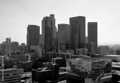 Downtown Los Angeles Skyline Cityscape L.A. black and white noir