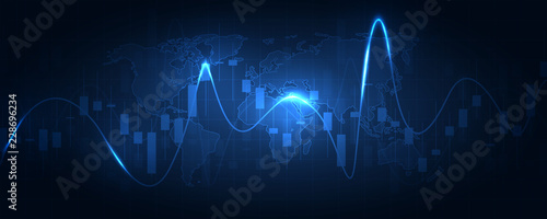 Business candle stick graph chart of stock market investment trading on background design. Stock market graph . Vector illustration